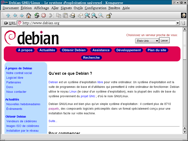 Capture dcran 3 : le site web de Debian