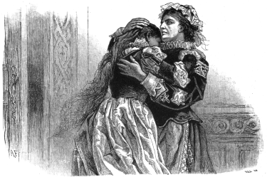 Lady Clare embracing her mother