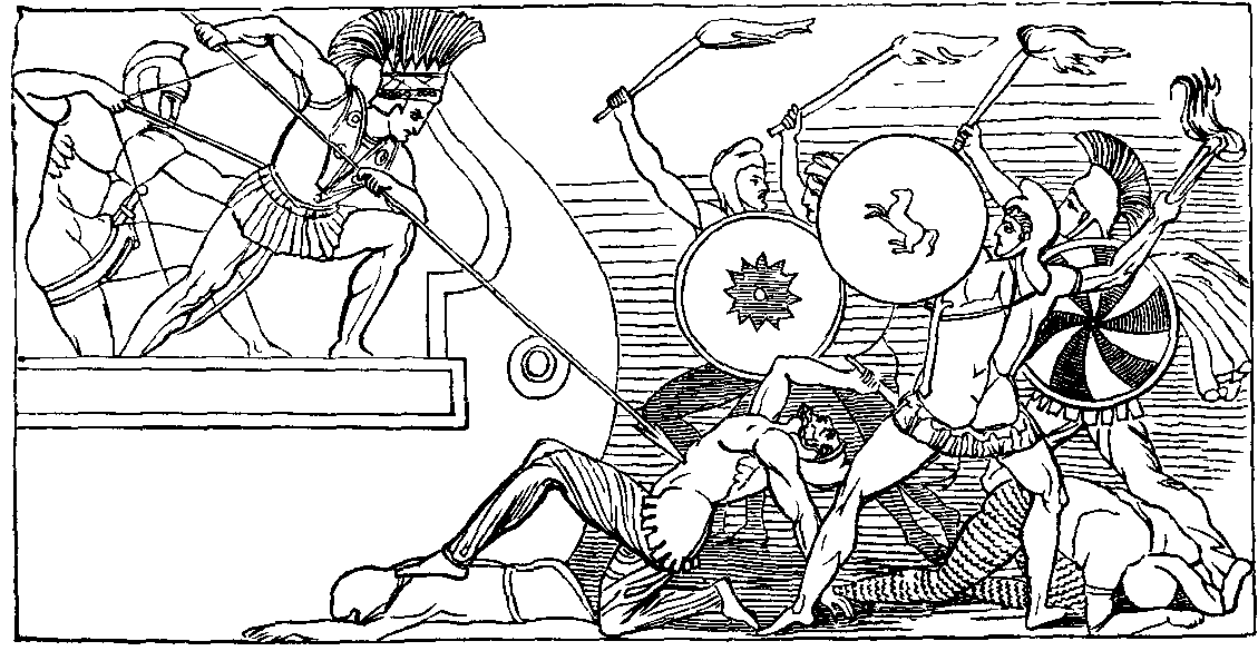Illustration: AJAX DEFENDING THE GREEK SHIPS.