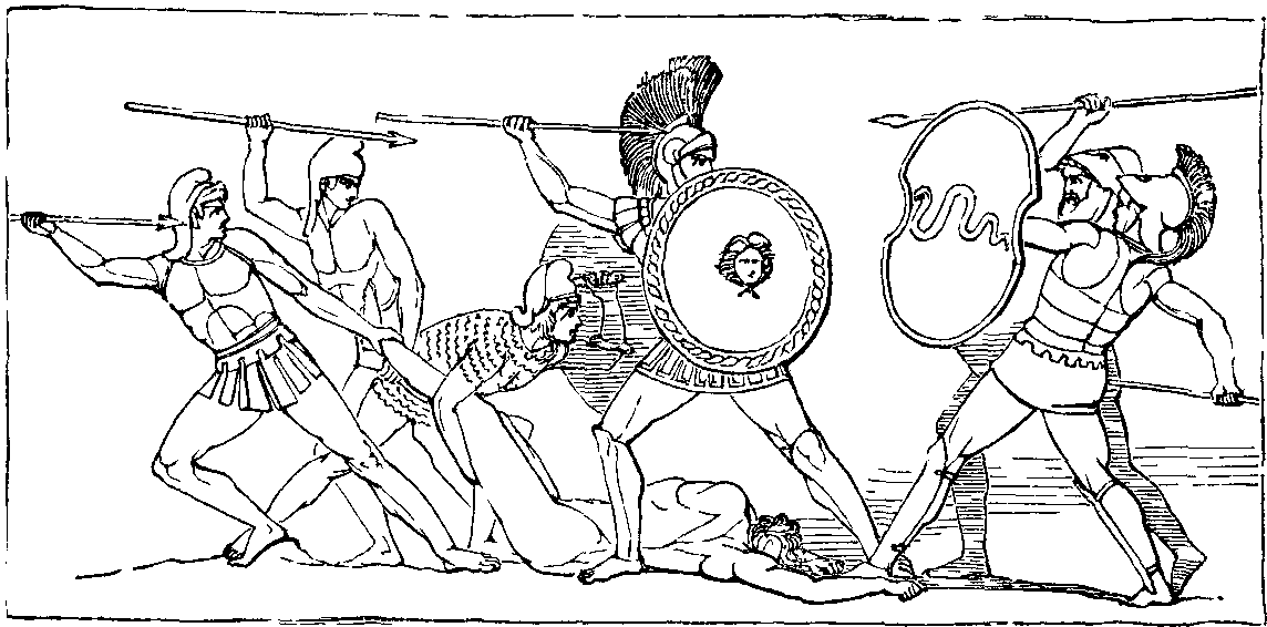 Illustration: FIGHT FOR THE BODY OF PATROCLUS.