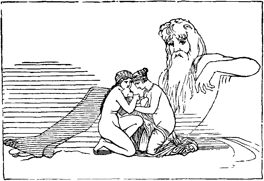 Illustration: THETIS AND EURYNOME RECEIVING THE INFANT VULCAN.
