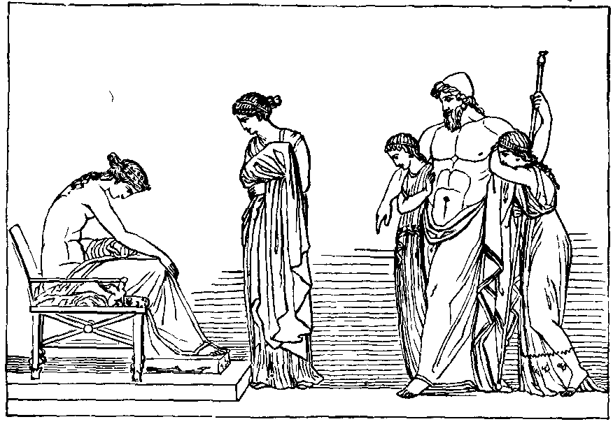 Illustration: VULCAN AND CHARIS RECEIVING THETIS.