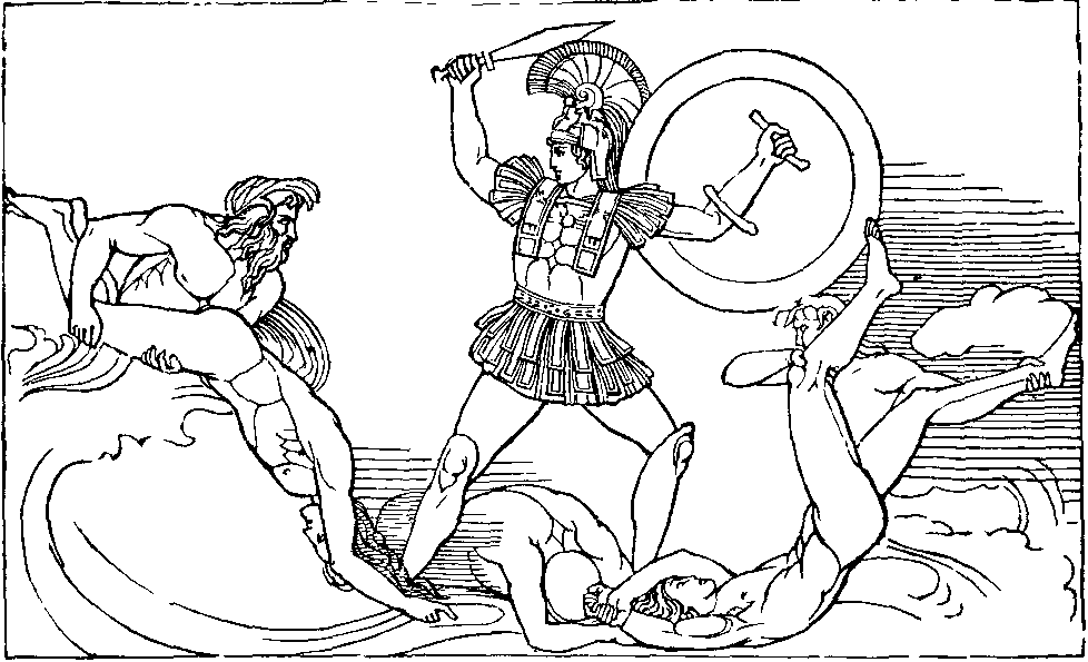 Illustration: ACHILLES CONTENDING WITH THE RIVERS.