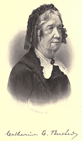 Catherine E. Beecher portrait and signature