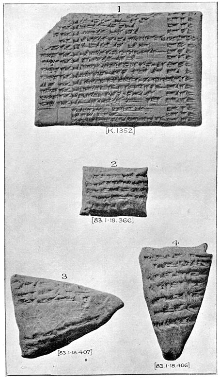 Specimens of Tablets from Nineveh.