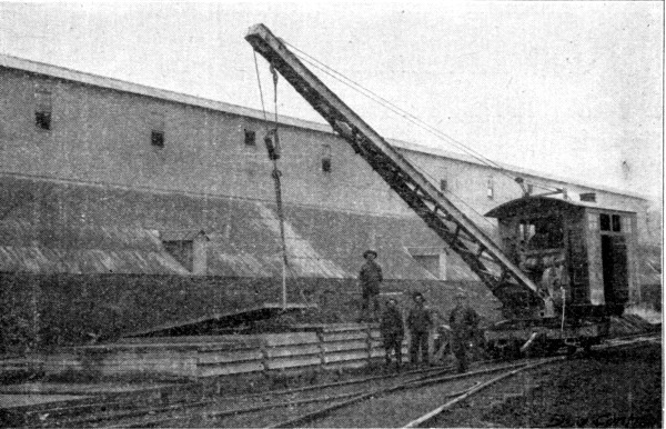 Fig. 245.—View Showing Method of Handling Roof Slabs.