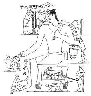 Ptahhetep à sa toilette