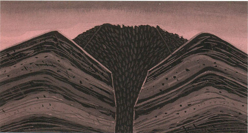 Schematic representation of the internal structure of a typical volcanic dome.